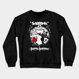 Vintage Cartoon Sabrina Witch and Black Cat Crewneck Sweatshirt